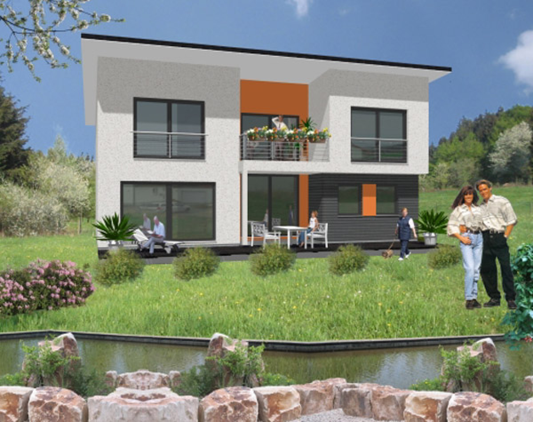 Haus „Zweigeschossige Stadthäuser - mediterran oder modern ...